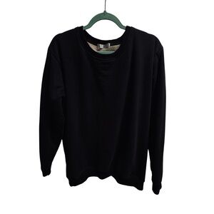 Women’s Black fleece Crewneck Sweatshirt, WARM, size Large